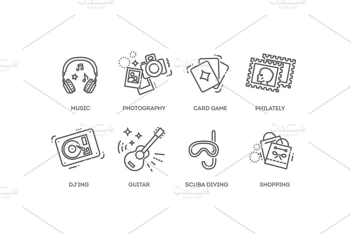 Hobbies and Interest Icons, an Object Graphic by Tettygreen (Photo 4 of 4)