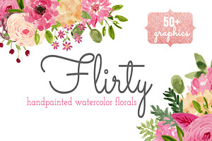 Watercolor Flower Clip Art - Flirty