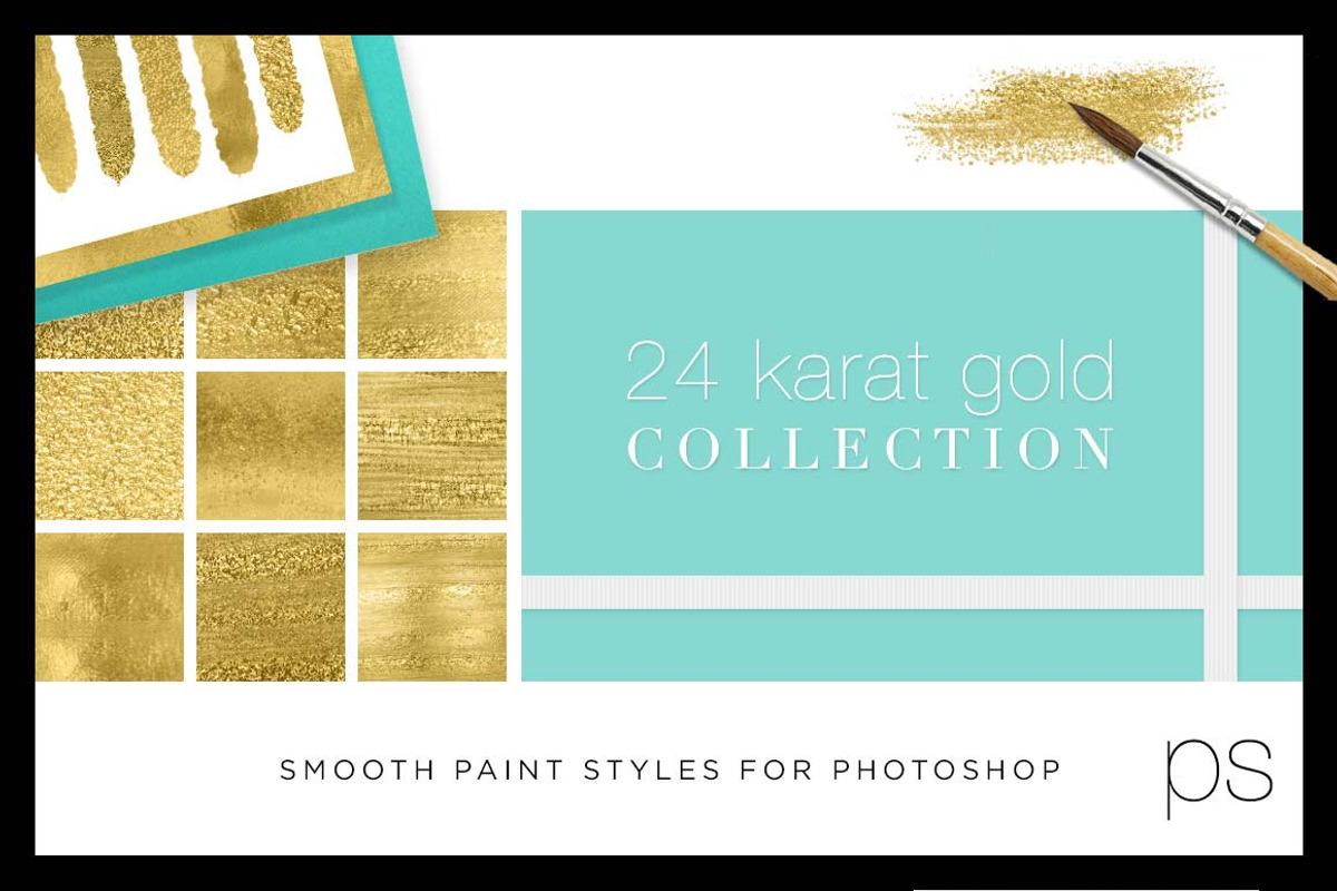 Liquid Gold Paint Textures+Styles PS, a Layer Style Add-On by Creators Couture (Photo 1 of 5)