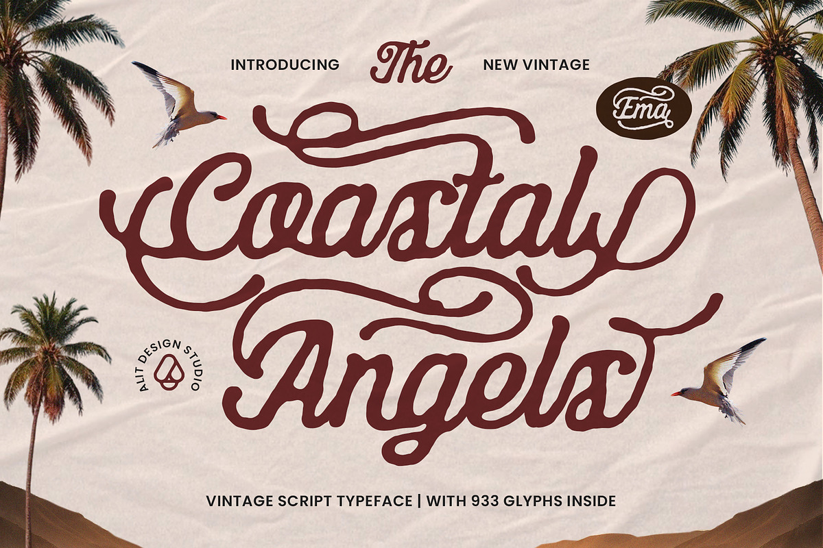 Coastal Angels Typeface, a Script Font by alit design (Photo 1 of 17)