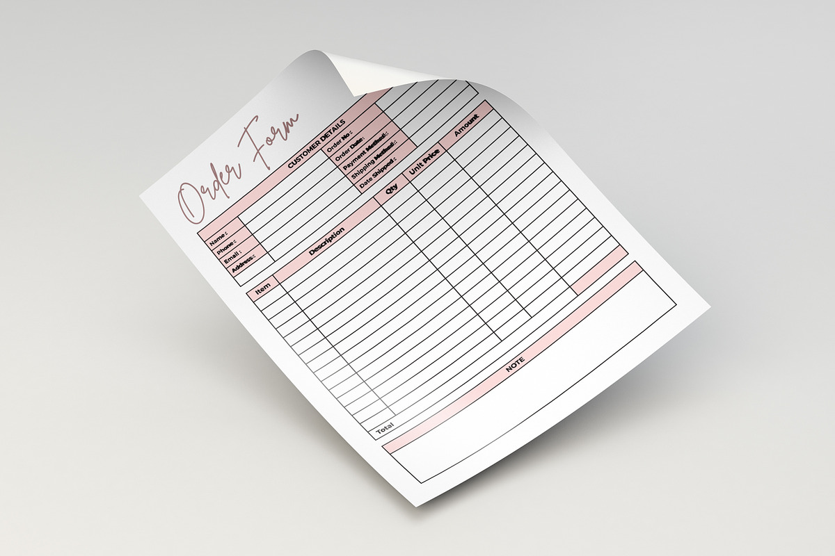 Order Form Template, a Stationery Template by Template Shop