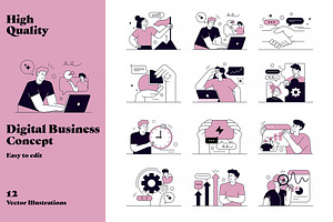 Digital business illustrations, a Person Illustration by Creative Graphics