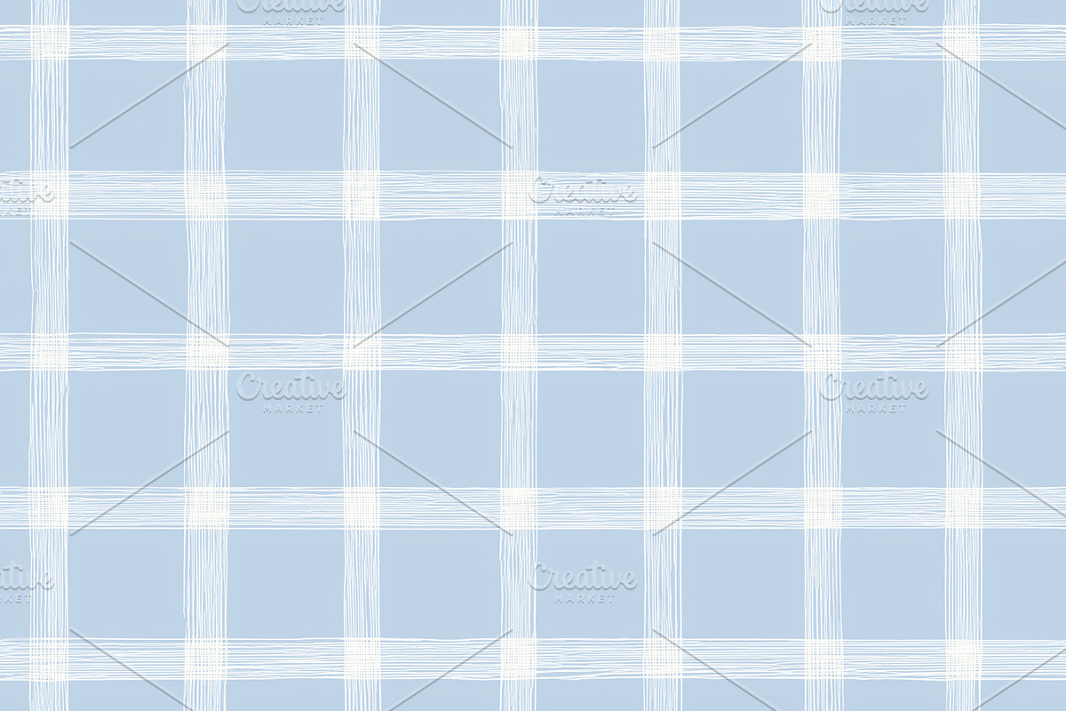 Seamless pattern, seamless hand drawn blue gingham pattern creat, a Pattern Graphic by Studio ANNA