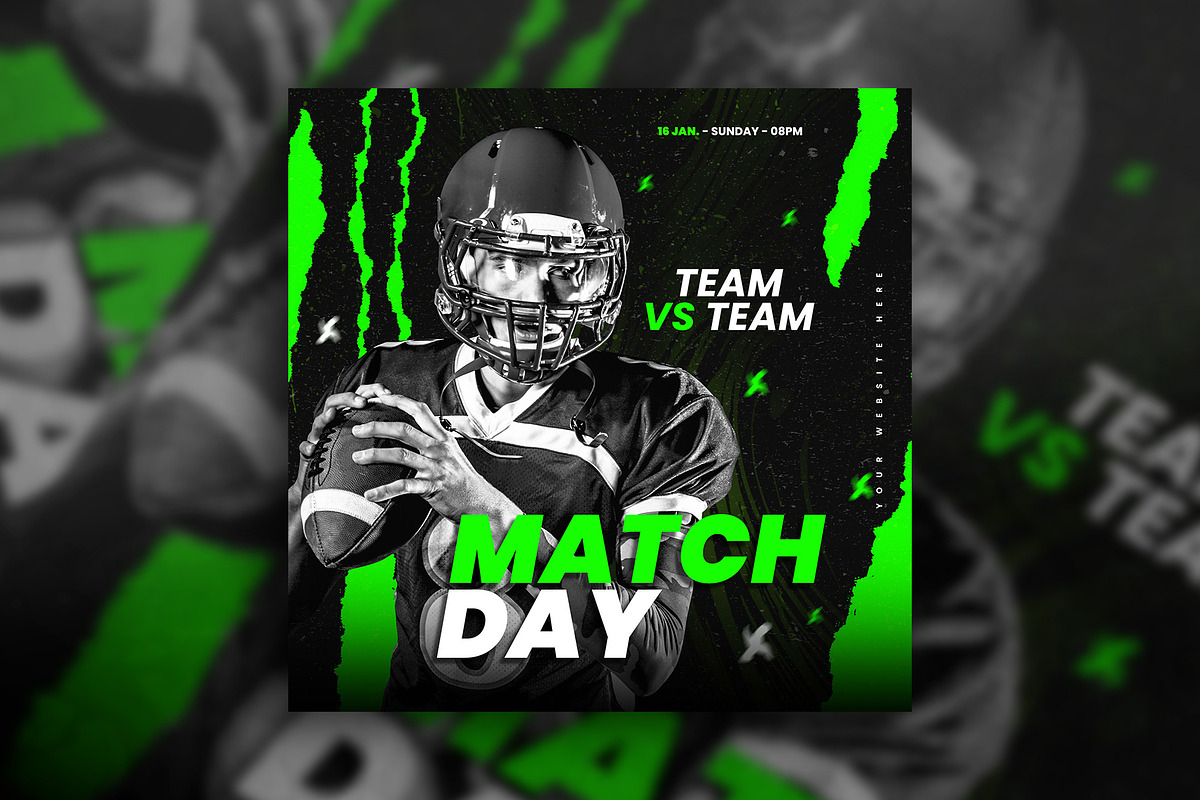 Match day social media flyers, a Social Media Template by Tanmoy Topu (Photo 4 of 11)