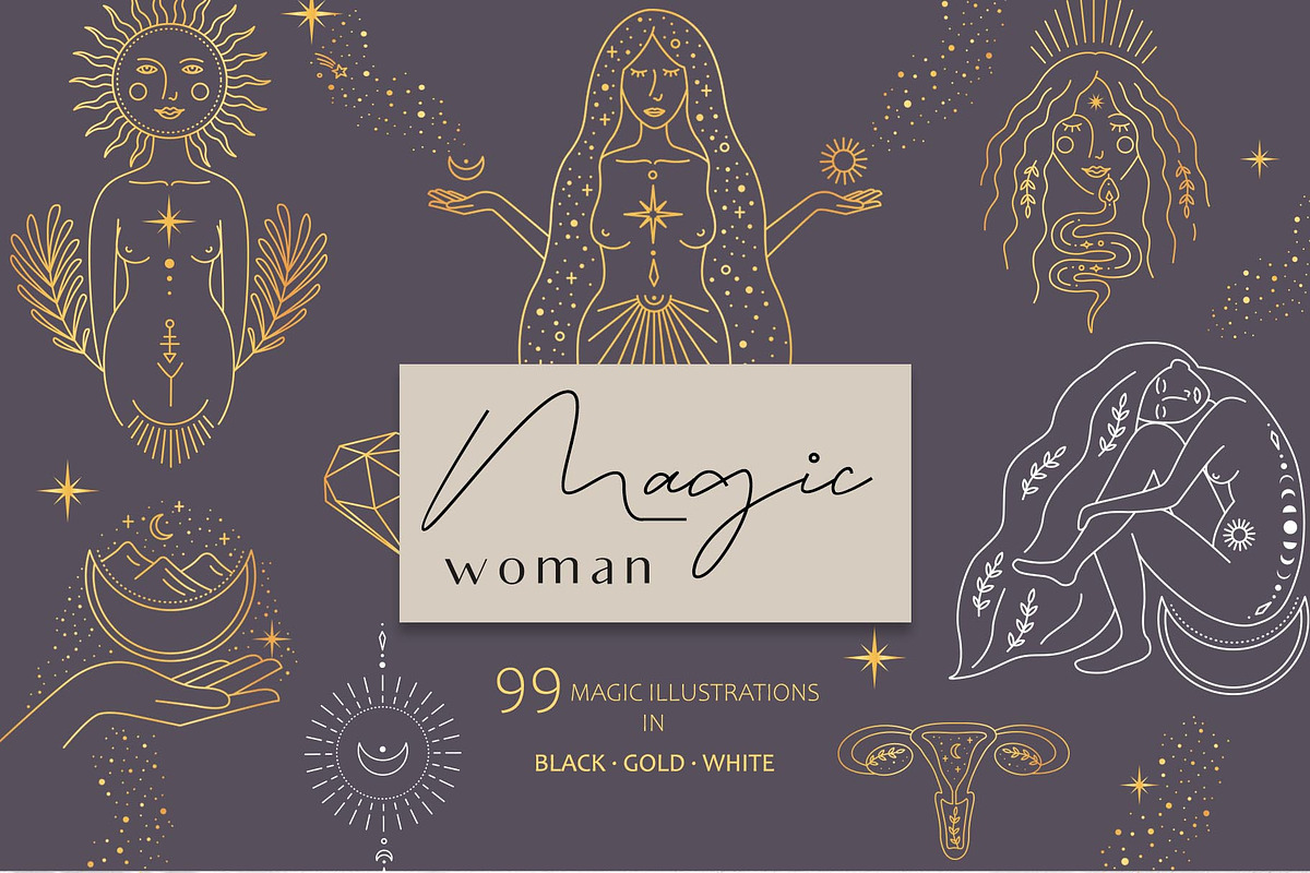 Magic woman feminine pack, a Person Illustration by Alisovna (Photo 1 of 12)