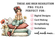 Watercolor Poppy Girl PNG Clipart, a Seasonal Illustration by OK Design (Thumbnail 6 of 6)
