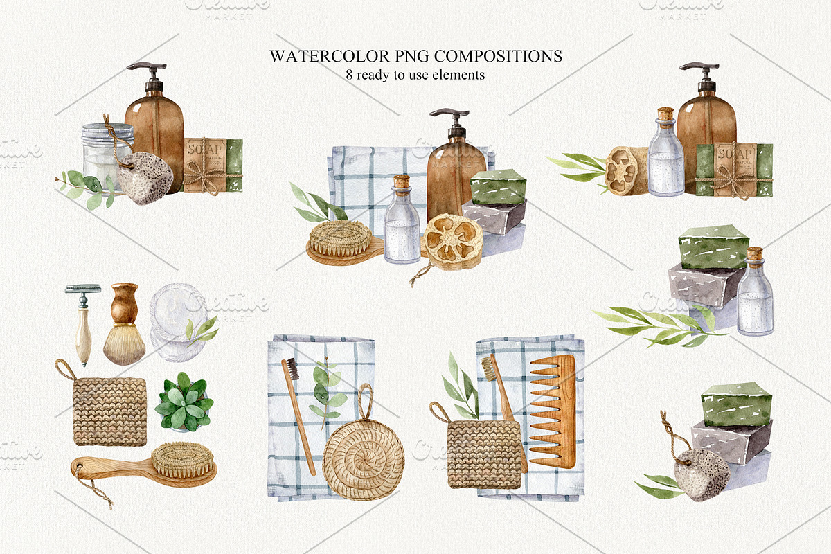 Zero waste bathroom kit, a Decorative Illustration by Natalia Fedorova (Photo 3 of 7)