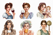 Watercolor Bad Housewife Clipart, an Illustration by Craft Nest (Thumbnail 2 of 6)