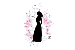 Silhouette of a slender girl in a, a Person Illustration by Nenahliadava Design