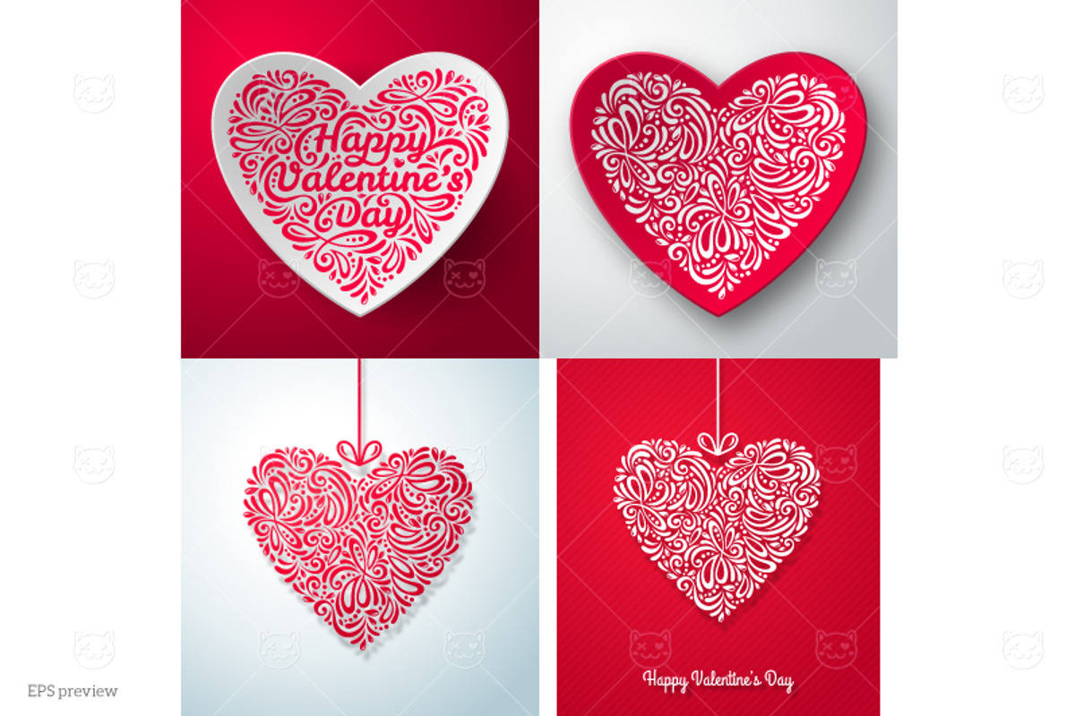 Ornament Hearts Collection, an Illustration by kotoffei