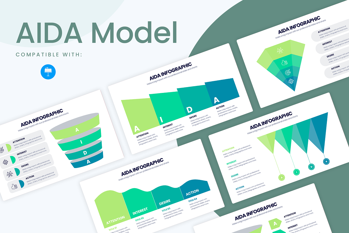 AIDA Model Keynote Infographics, a Presentation Template by Slidesmash