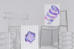 Colorful 3D Duo Glass Shapes Pack