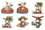 Whimsical Summer Animals Clipart, an Illustration by SinaCreation (Thumbnail 4 of 7)