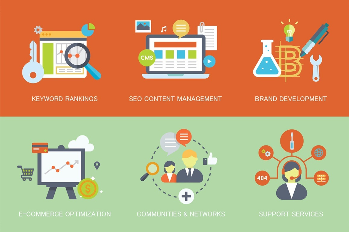 Flat SEO & Online Marketing Concepts, an Outline Icon by Flat Icons (Photo 4 of 5)