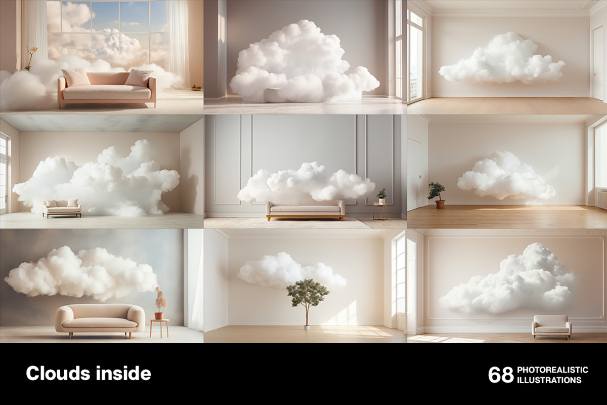 Clouds inside. 68 images, a Decorative Illustration by Handmadefont (Photo 5 of 13)