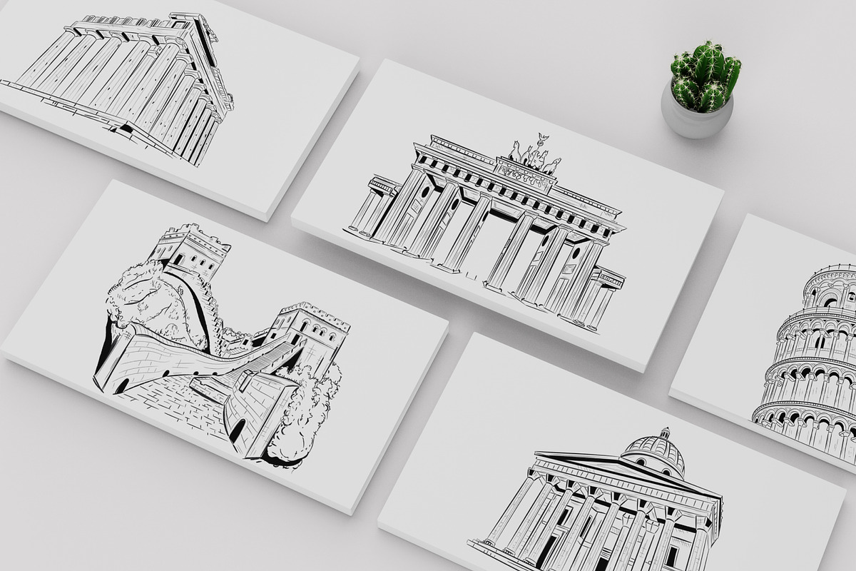75 Vintage Building Vectors