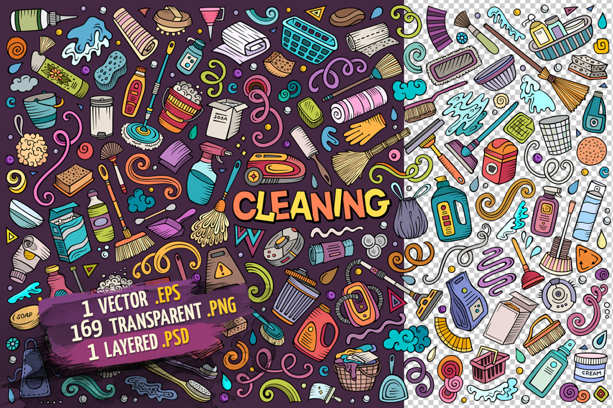 Cleaning Objects & Symbols Set, an Object Graphic by BALABOLKA (Photo 2 of 4)