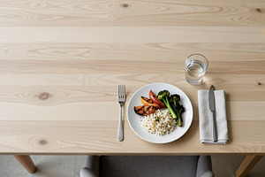 Minimalist Healthy Meal with Rice, a Photo by rarrarorro