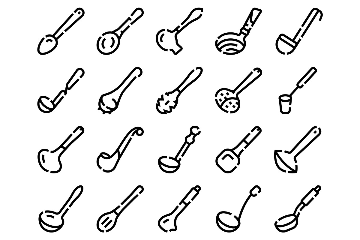 Kitchen utensil icons set for, an Object Graphic by pikepicture (Photo 2 of 3)