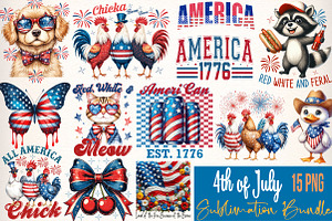 4Th of July Sublimation Png Bundle, an Illustration by SinaCreation
