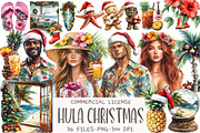 Watercolor Hula Holidays Clipart, an Illustration by OK Design (Thumbnail 1 of 5)