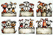 Whimsical Christmas Dogs Clipart, an Illustration by Creative Art (Thumbnail 5 of 10)