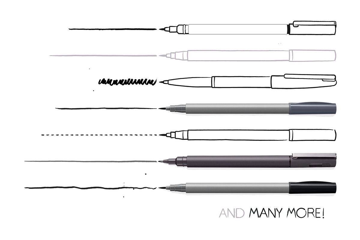 Pigment Pen Brushes, a Brush Add-On by Side Project (Photo 3 of 7)