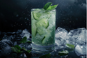 Icy Cucumber and Mint Refresher with