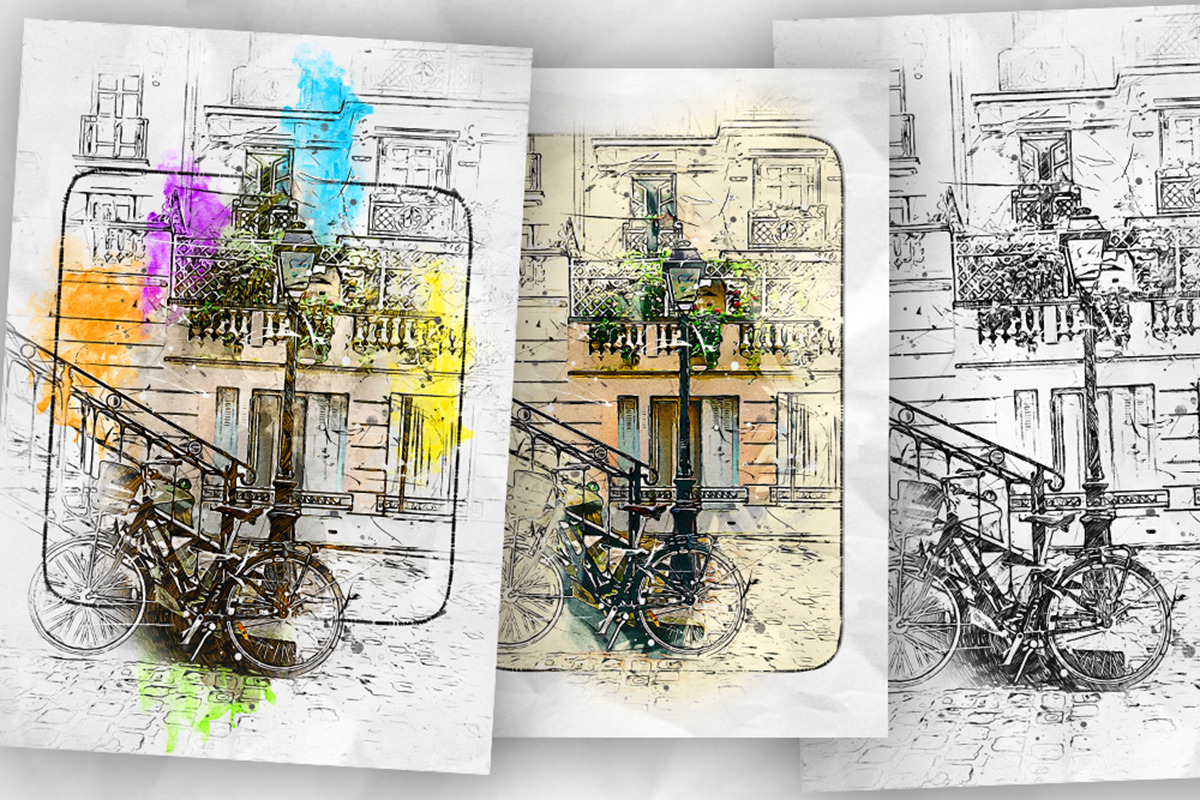 Pen Watercolor Photoshop Action, an Action Add-On by GorynArt (Photo 18 of 23)