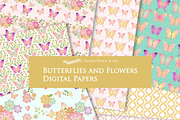 Butterflies and Flowers Gold Glitter, an Illustration by Mia's Graphic Design (Thumbnail 9 of 11)