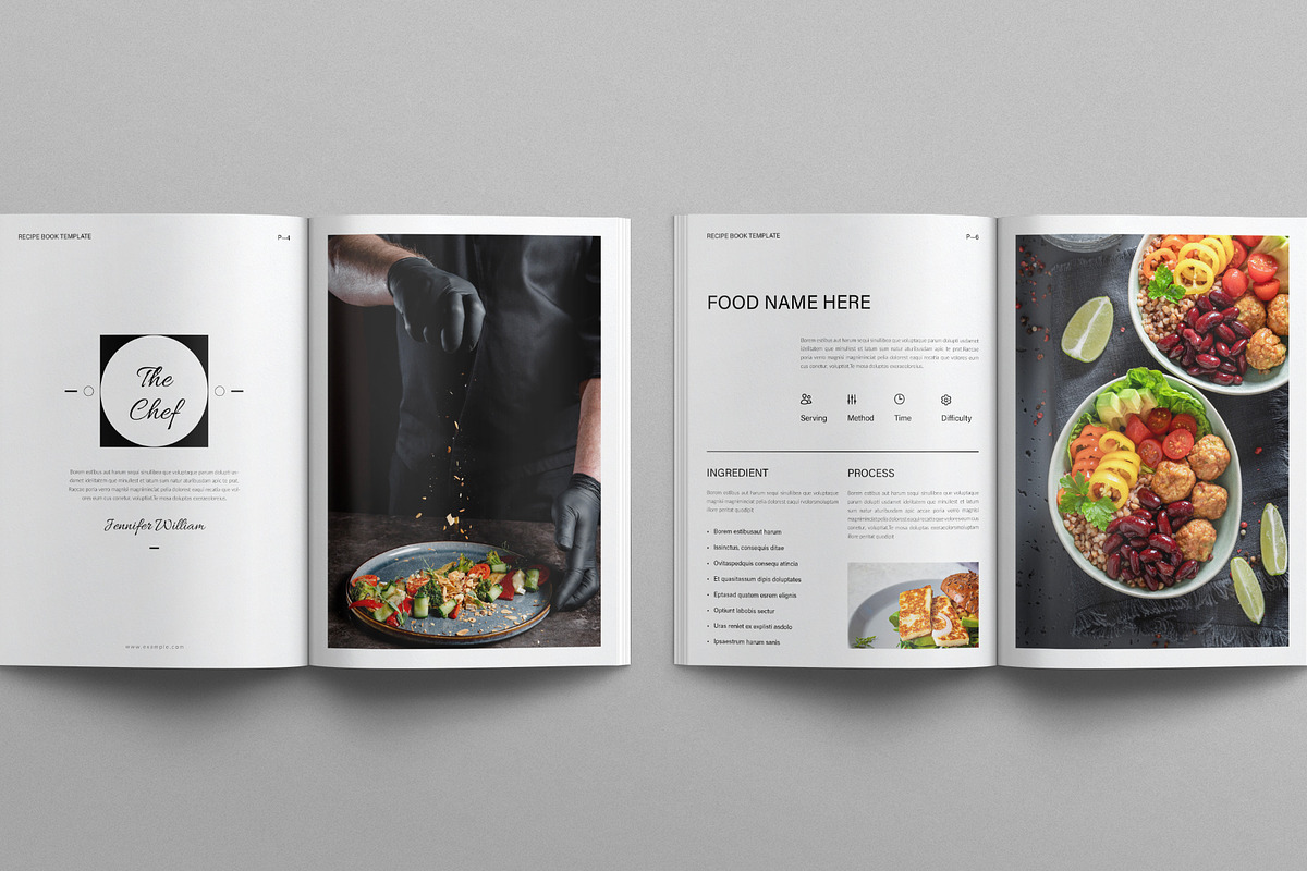 Recipe Cookbook Template, a Brochure Template by E-Type (Photo 3 of 8)