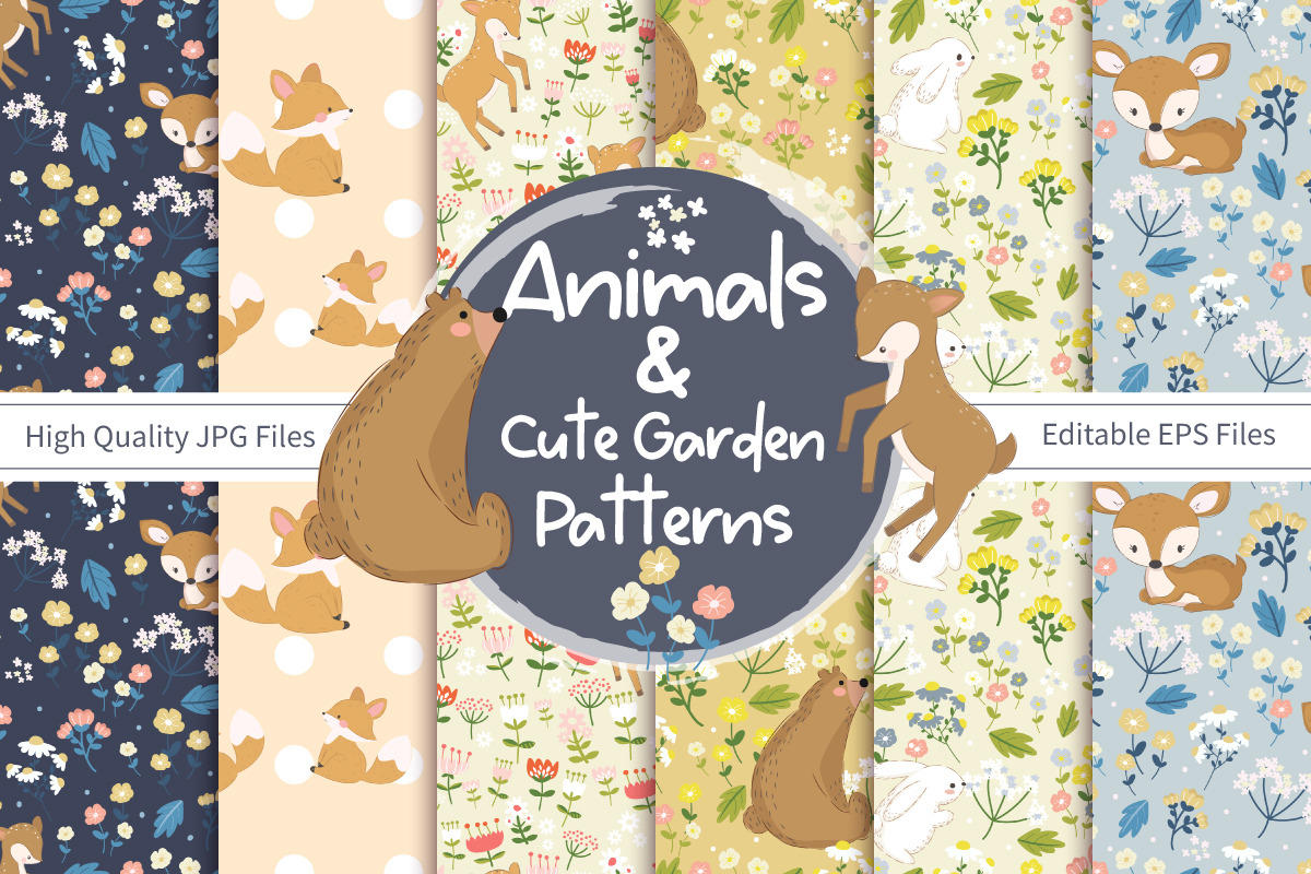 Forest and Garden Seamless Patterns, a Pattern Graphic by DrawStudio1988 (Photo 2 of 11)