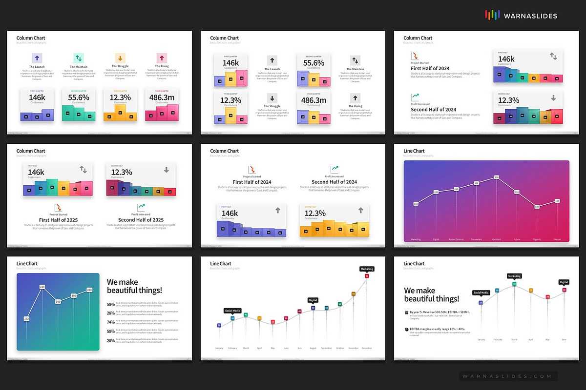 PowerPoint Charts & Graphs, a Presentation Template by Warna Works (Photo 20 of 40)