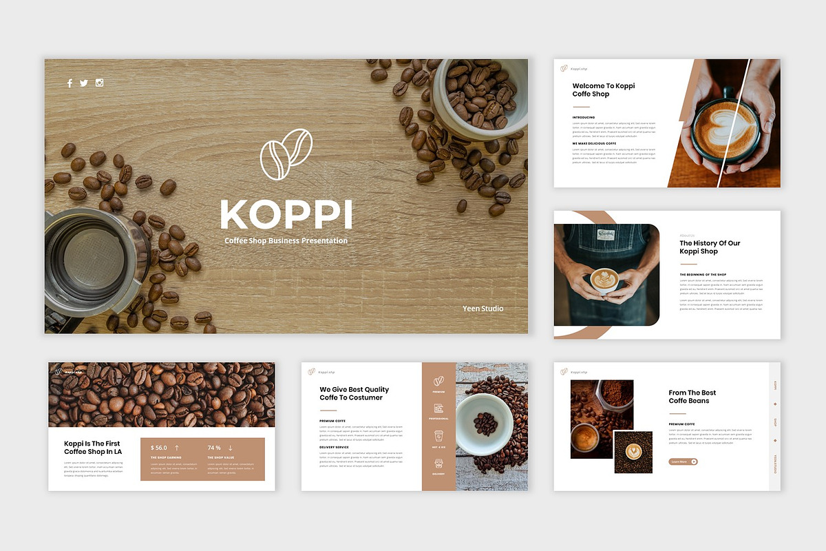 Koppi - Coffee Shop Keynote Template, a Presentation Template by BumbleGraph Studio (Photo 5 of 5)