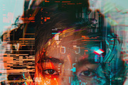 90 Glitch faces, a Person Illustration by Handmadefont (Thumbnail 55 of 94)