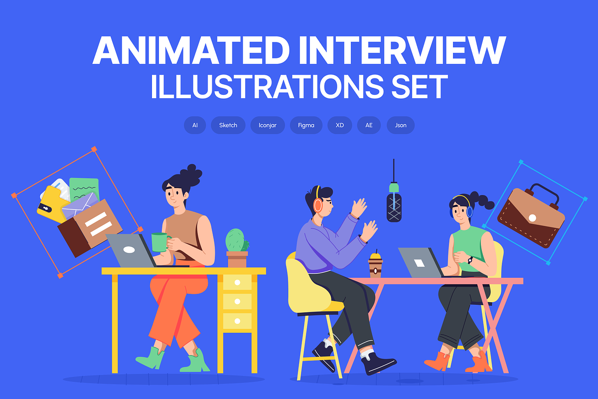 Animated Interview Illustration Set, an Object Illustration by Prosymbols (Photo 1 of 13)