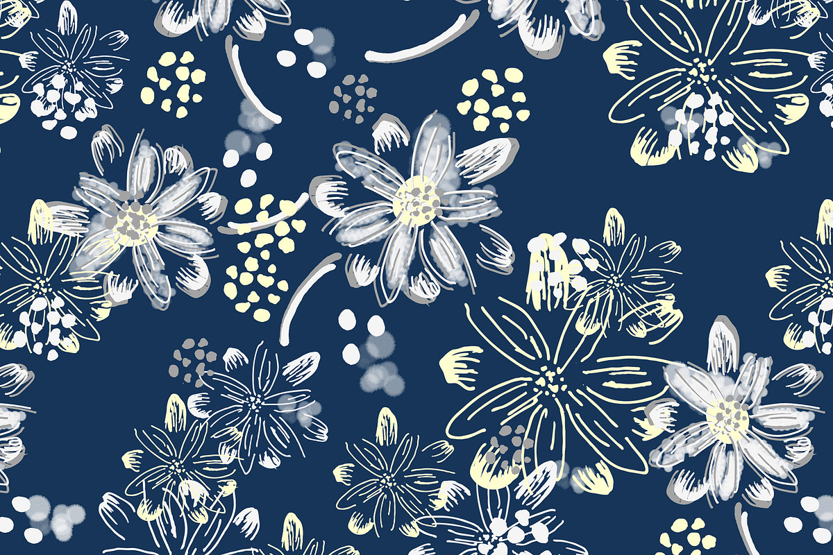 Artistic Daisy Floral Seamless, a Pattern Graphic by Sharon Schwalbe (Photo 5 of 6)