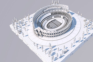 Low Poly Colosseum Rome Italy Landma