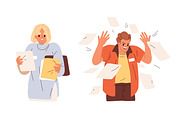 Busy people in stress at work set, a Person Illustration by Good Studio (Thumbnail 3 of 8)