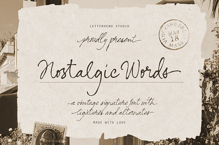 Nostalgic Words Vintage Signature, a Script Font by Letterhend Studio