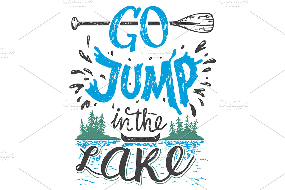 7 Lake Hand Lettering Signs, a Decorative Illustration by Paul Lesser (Photo 6 of 8)