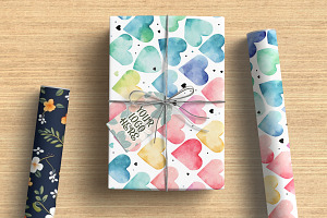 Gift Paper Roll Mockup Pattern Showc