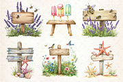 Summer Day Wooden Sign Clipart, an Illustration by Dream Creation (Thumbnail 2 of 6)