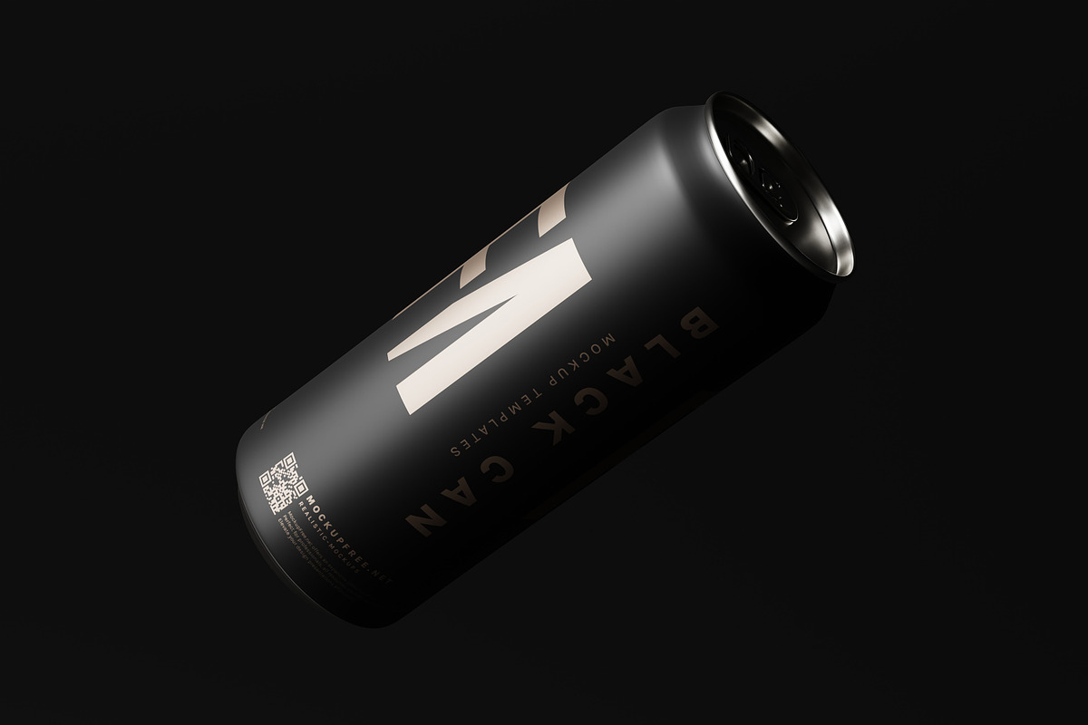 Black Soda or Beer Can Mockups, a Packaging Mockup by MockupFree.Net (Photo 8 of 15)