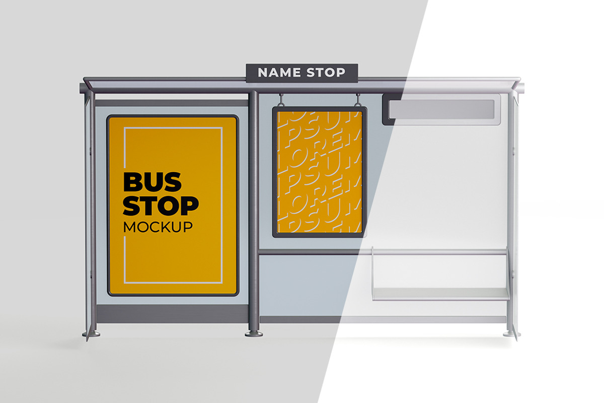Bus Stop Mockup Set, a Print Template by McLittle Stock (Photo 2 of 3)