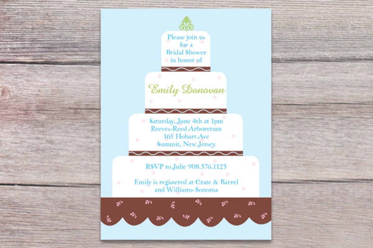 Bridal Shower Cake, an Invitation Template by Claudia Petrilli Design