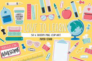 Back To School Clipart, an Education Illustration by Paper Starr Studio
