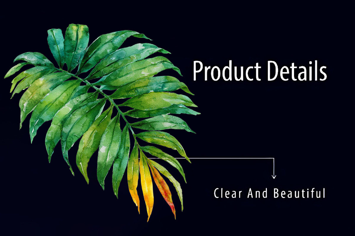 Watercolor Tropical Leaves Clipart, a Seasonal Illustration by RobertsArt (Photo 5 of 7)