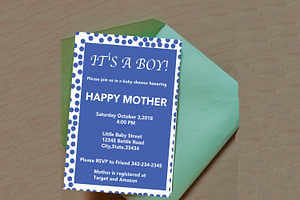 It's A Boy! Editable Invitation