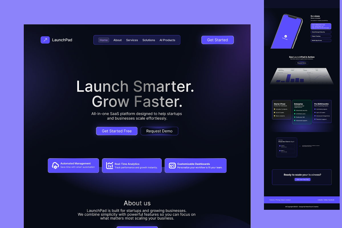 Modern SaaS Landing Page UI Kit preview 6